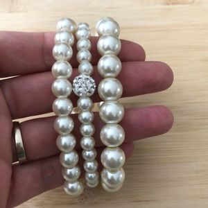 2/$10 Faux pearl bracelets